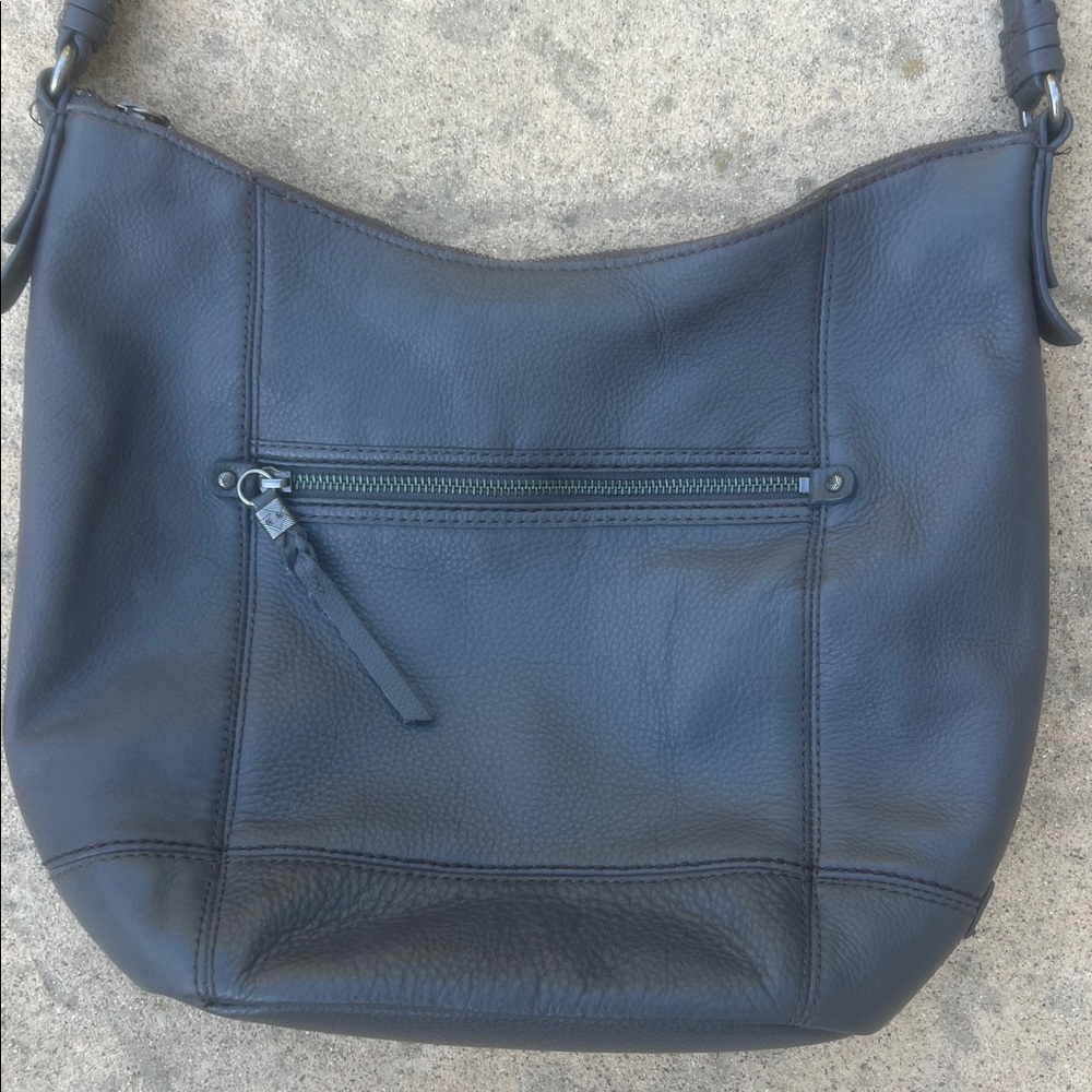 The Sak Grey Leather Shoulder Purse - Picture 3 of 9